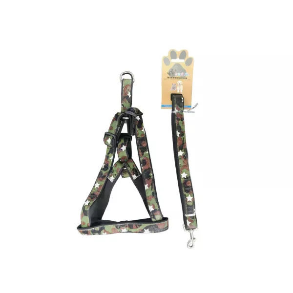 CONJUNTO CORREA PRETAL CUERO CAMUFLADO 1473