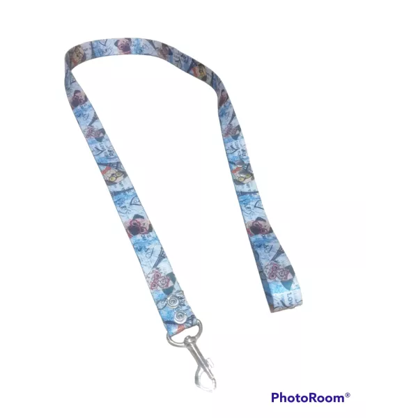 Correa sublimada  T3 Estampa tono azul cara de perrito
