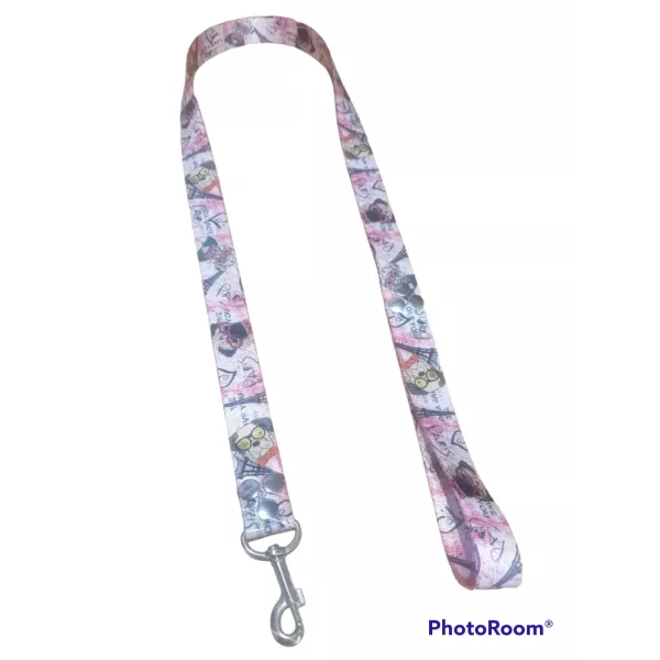 Correa sublimada  T3 Estampa tono rosa cara de perrito