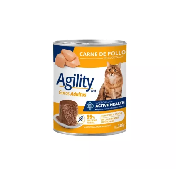 Agility lata gatos pollo 340grs