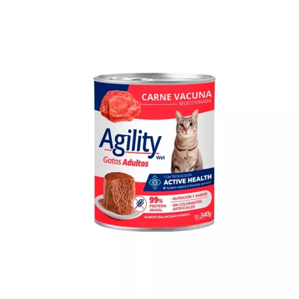 Agility lata gatos carne 340grs