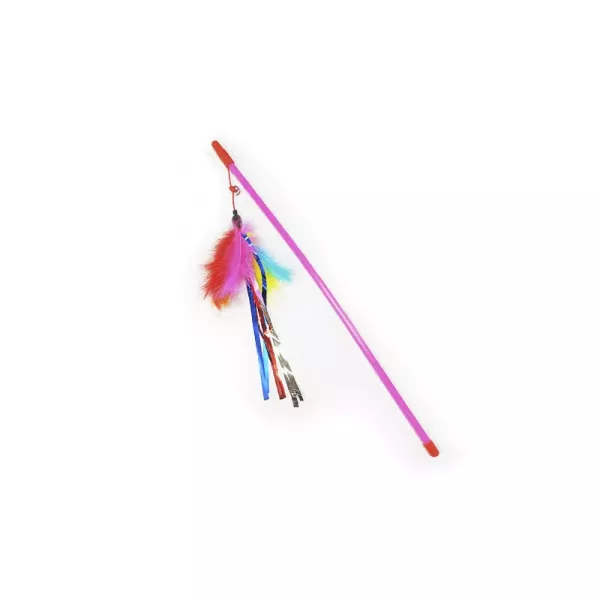 VARITA CON PLUMA FLUO Y CASCABEL 8013