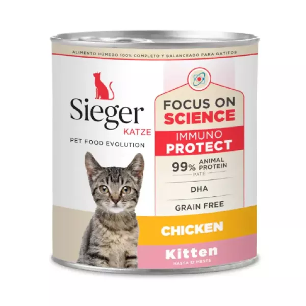 Sieger lata kitten pollo 340 grs
